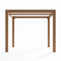 10x10 Ft Louvered Pergola with Adjustable Roof – Wood Grain