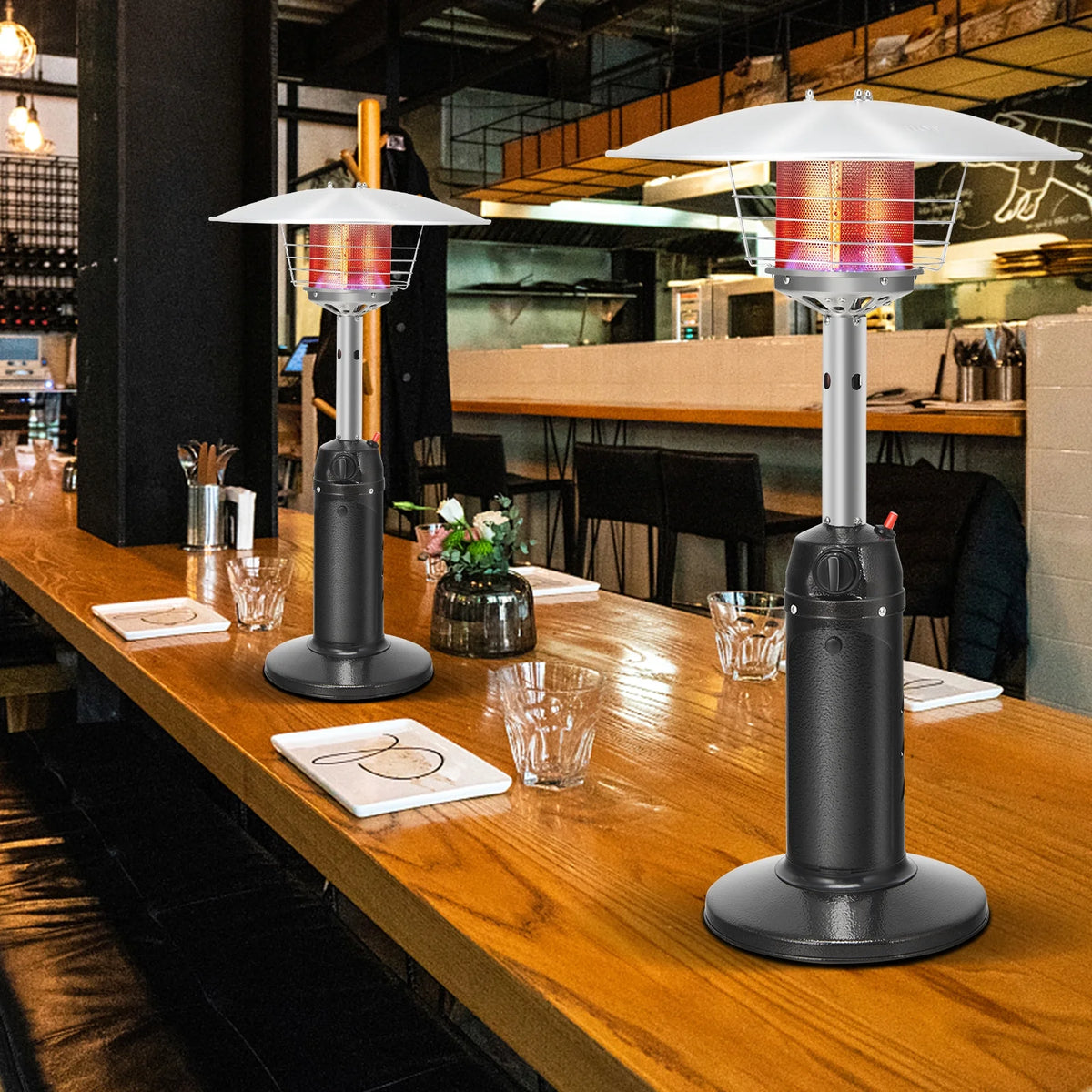 13,000BTU Portable Patio Tabletop Heater Outdoor Propane Gas Heater W/ Weighted Base