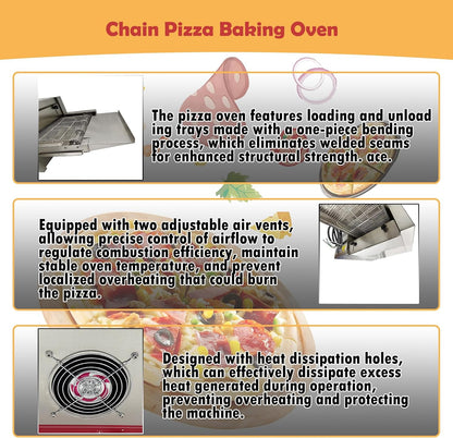 Pizza Baking Oven Commercial Countertop Pizza Oven 12" Belt Reversible Conveyor for Restaurant 220V 1PH 6KW