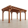 Cedar Wood Pergola Built for Outdoor Living, 12x24 Trellis Roof, Heavy-Duty Posts, Wind Resistant 100 MPH