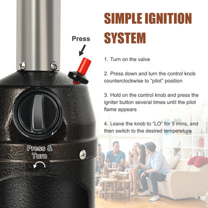 13,000BTU Portable Patio Tabletop Heater Outdoor Propane Gas Heater W/ Weighted Base