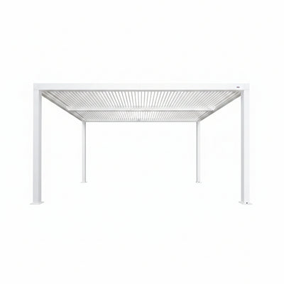 Louvered Aluminum Pergola with Adjustable Roof – White